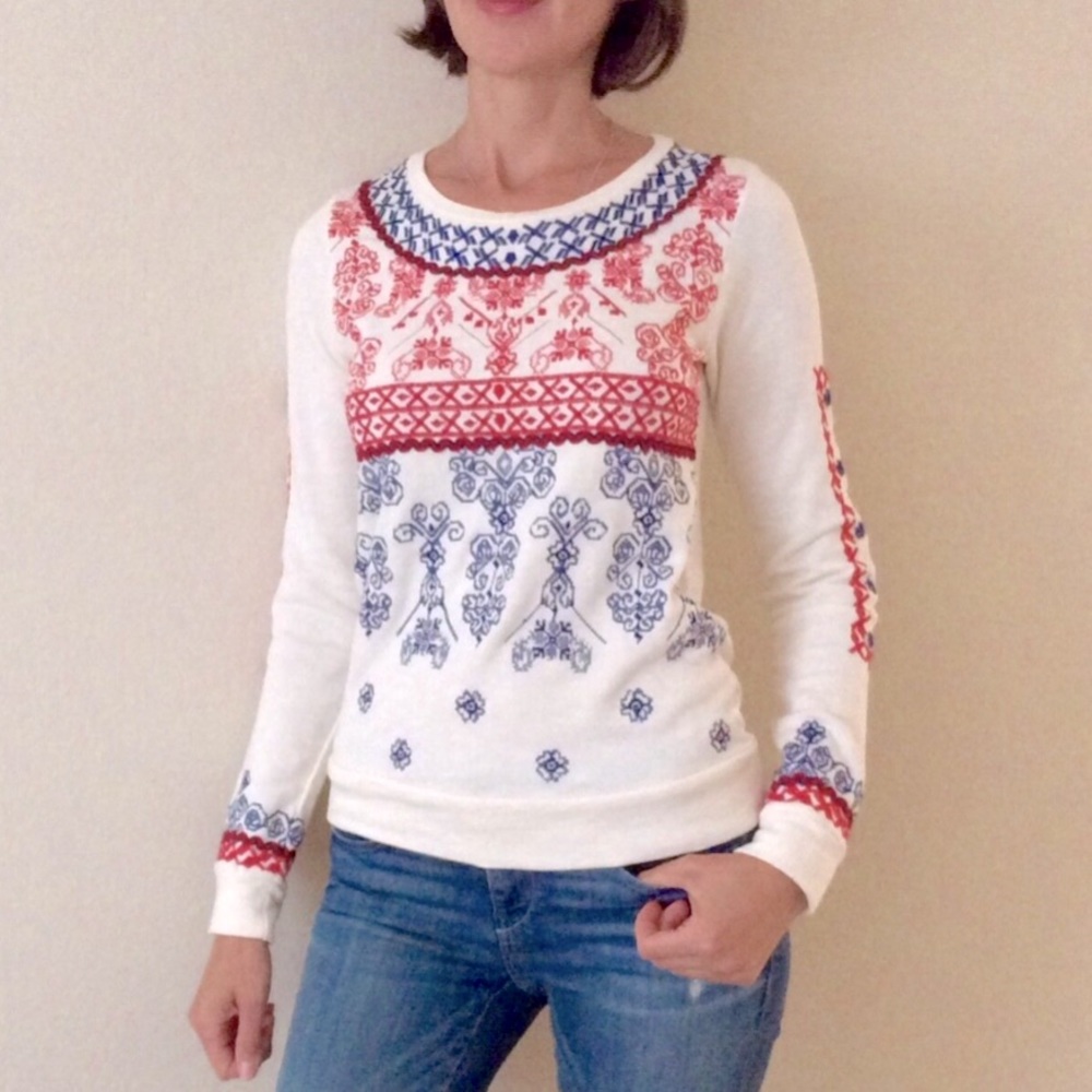 New Embroidered Sweater /Top / Sweatshirt Cotton